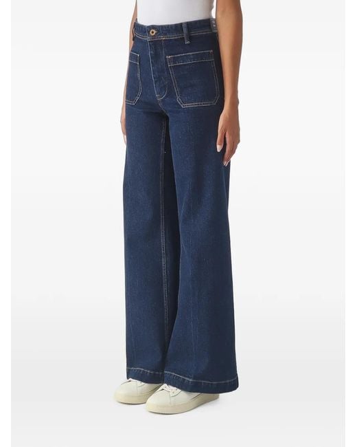 Polo Ralph Lauren Blue Patch-Pocket Wide-Leg Jeans