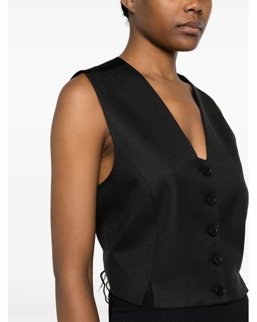 By Malene Birger Black V-Neck Single-Breasted Waistcoat