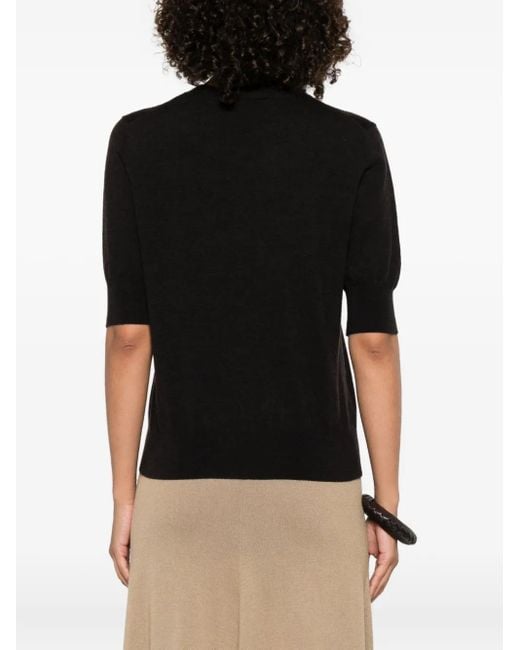 P.A.R.O.S.H. Black Crew-Neck Top