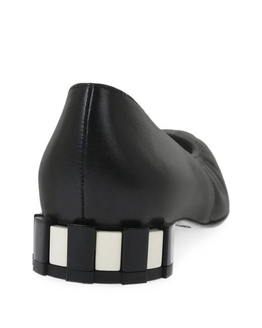 AMI Black Pointed-Toe Pleated Shoes