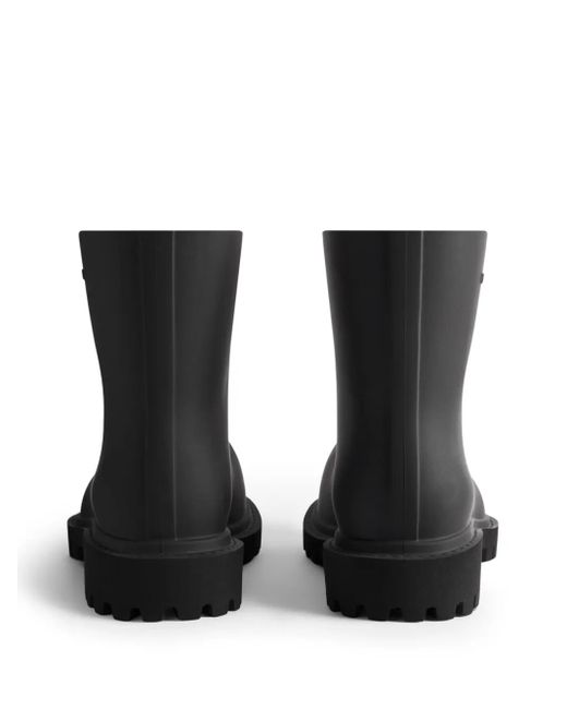 メンズ Balenciaga Steroid ロゴエンボス アンクルブーツ Black