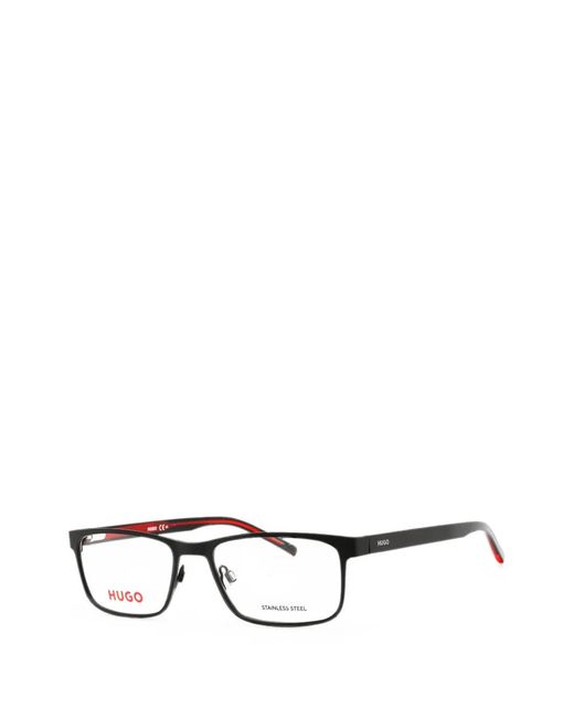HUGO Black Rectangle-Frame Glasses for men