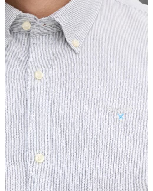 Barbour White Stripe-Pattern Shirt for men