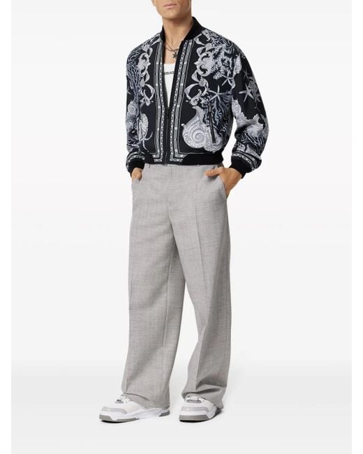 Versace Black Reversible Baroque Sea Jacket for men