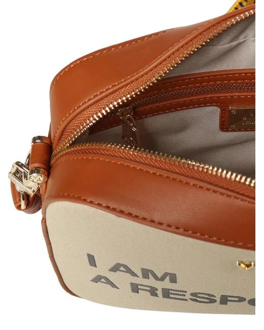V73 White Logo Print Shoulder Bag