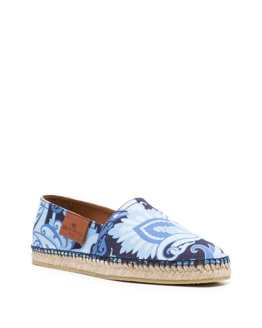 Etro Blue Paisley-Print Espadrilles for men