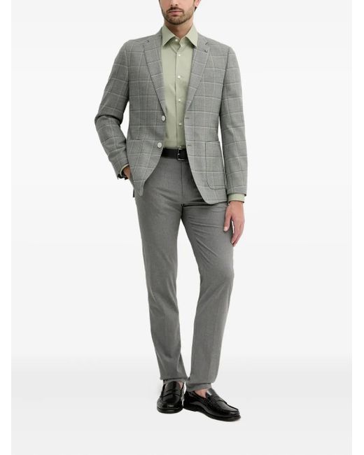 Boss Gray Checked Patch-Pocket Blazer for men