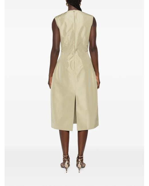Jil Sander Natural Sleeveless Panelled Midi Dress