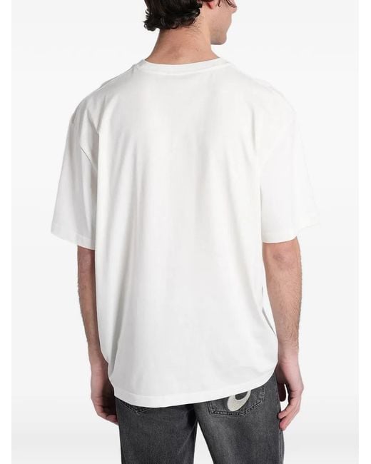 Ih Nom Uh Nit White Graphic-Print Cotton T-Shirt for men