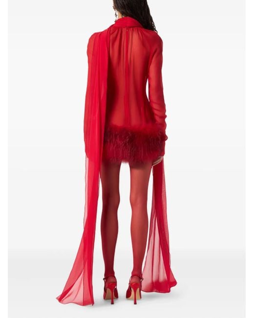 Blumarine ハイネック ミニドレス Red