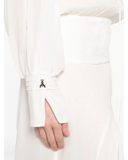 Patrizia Pepe White Robe Asymétrique À Volants