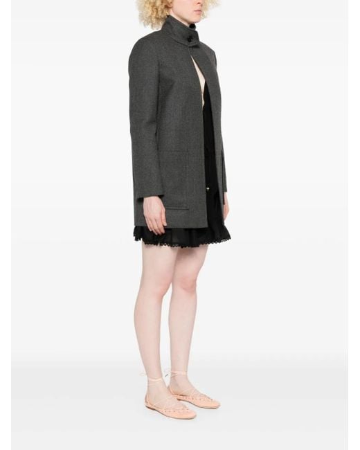 Chloé Black Zip-Up Oversize Coat