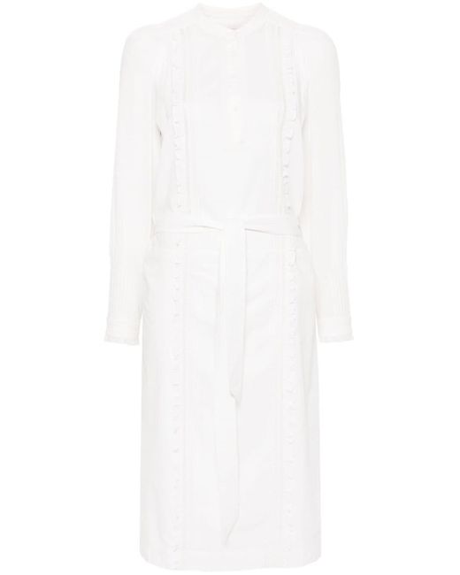 Zadig & Voltaire White Ritchil Belted Midi Dress