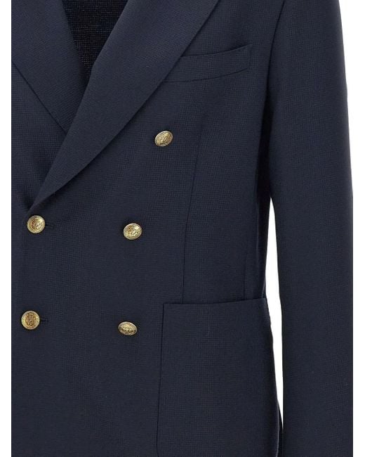 Manuel Ritz Blue X Marzotto Wool Blazer for men