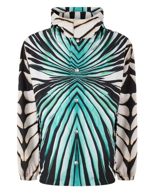 Roberto Cavalli Green Ray Of Sea-Print Jacket for men