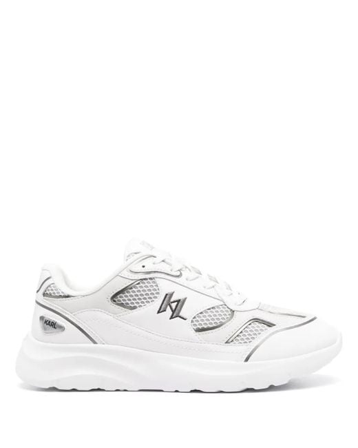 Karl Lagerfeld Kl Sneakers Met Mesh En Monogram in het White voor heren
