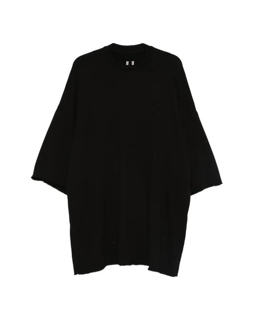 Rick Owens Black T-Shirt Tommy T À Bords Francs for men
