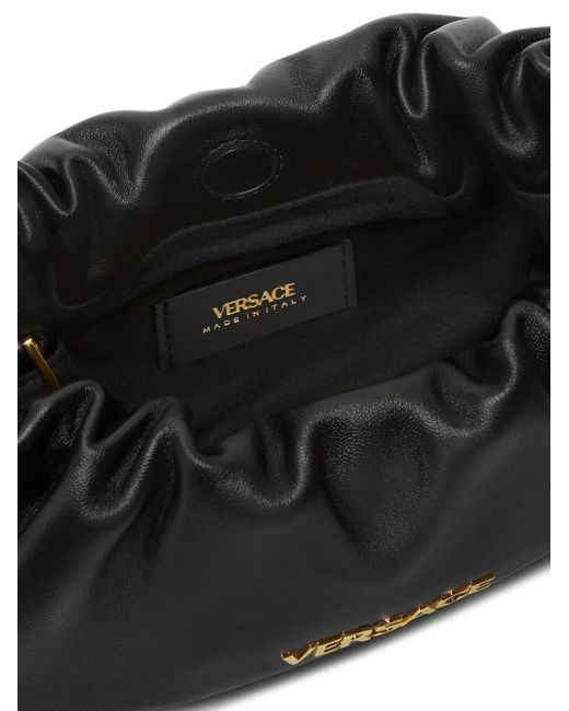 Versace Tag ドローストリング クラッチバッグ S Black