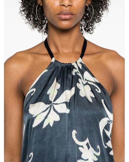 Forte Forte Maxi-Jurk Met Bloemenprint in het Blue