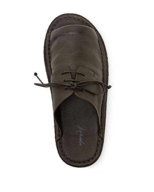Marsèll Brown Grained-texture Leather Slides for men