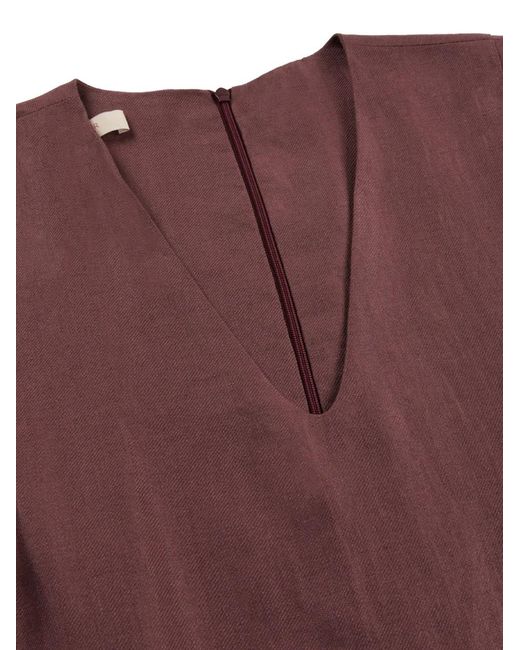 Glanshirt Purple Linen Midi Dress