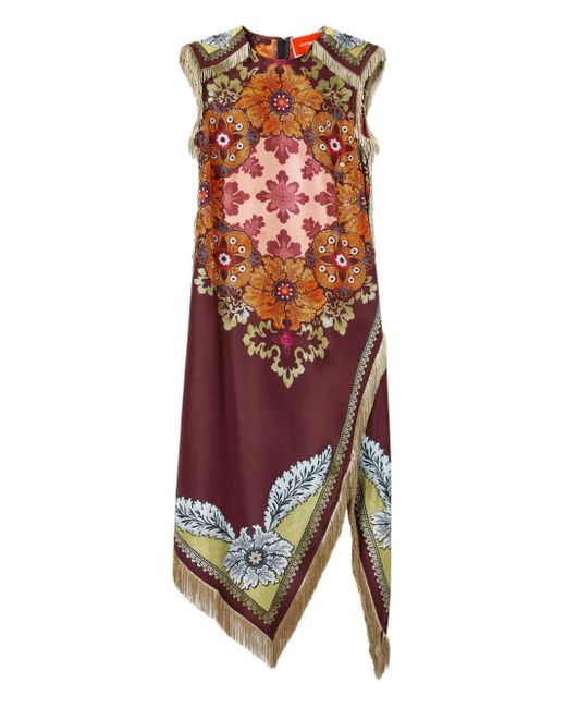 Vestido de día asimétrico con estampado floral LaDoubleJ de color Red