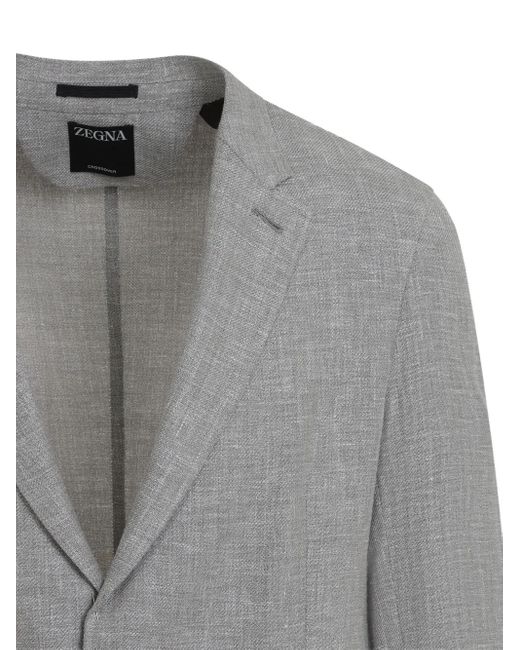 メンズ Zegna リネンジャケット Gray