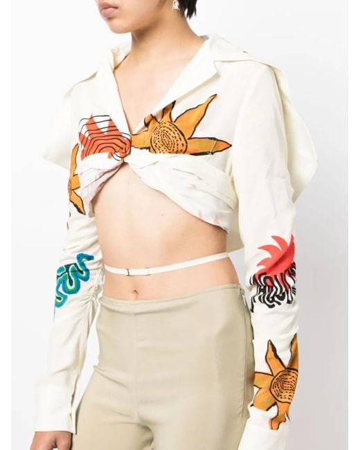 Jacquemus Top Met Print in het White