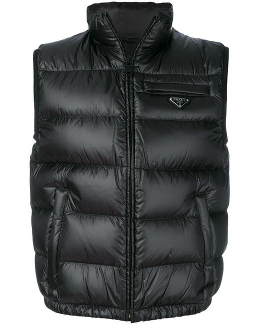 Prada Gesteppte Weste in Black für Herren