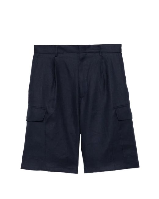 Tagliatore Blue Cargo Pleated Trousers for men