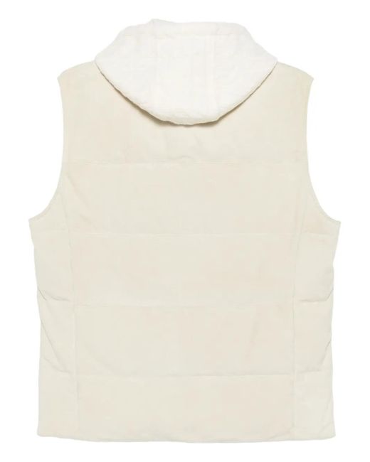 Eleventy Natural Hooded Quilted Gilet for men