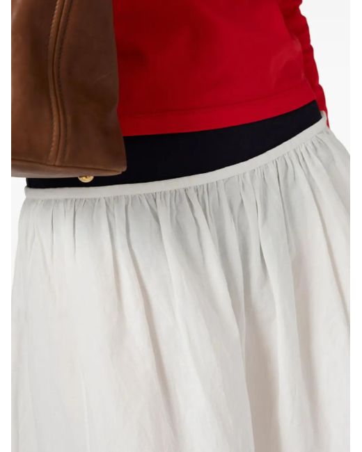 Jupe Mi-Longue À Logo Imprimé Miu Miu en coloris White