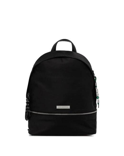 Karl Lagerfeld Black Charm-Detail Backpack