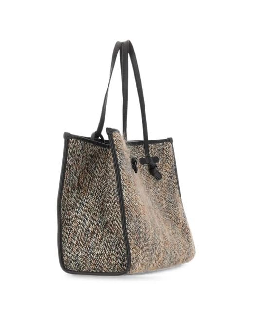 MARCELLA CLUB Gray Marcella Bouclé-Effect Tote Bag