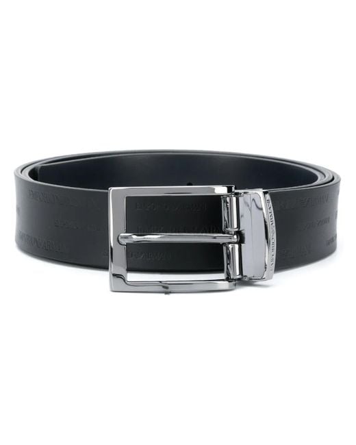 Emporio Armani Black Leather Belt for men