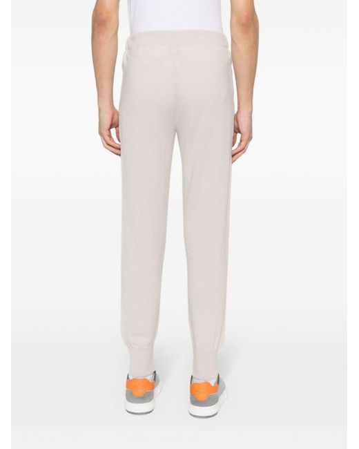 Eleventy White Drawstring-fastening Cashmere Track Pants for men