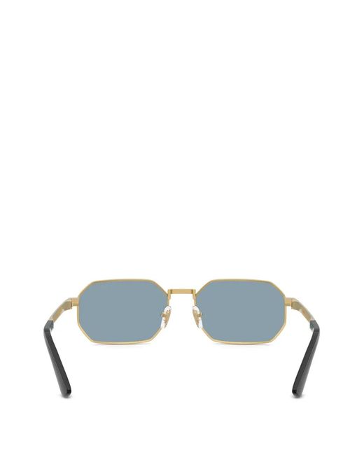 Versace Blue Greca-Detail Geometric-Frame Sunglasses for men