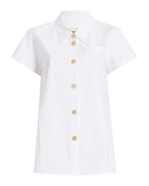 Khaite White Button Keefe Top