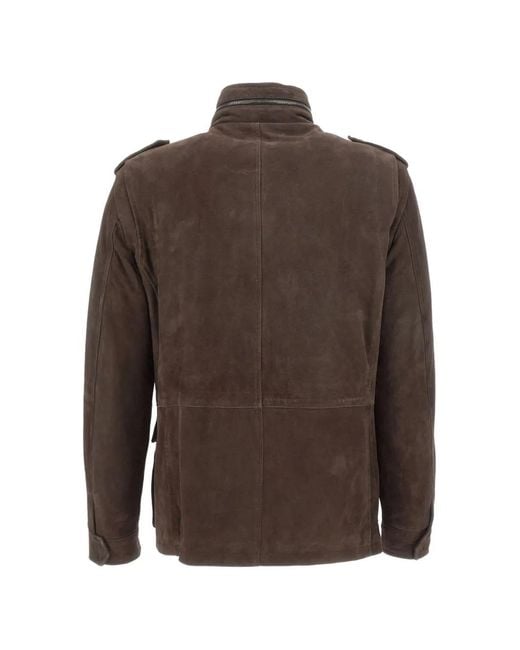 Volfagli Brown Veste Santa Croce Camoscio En Daim for men