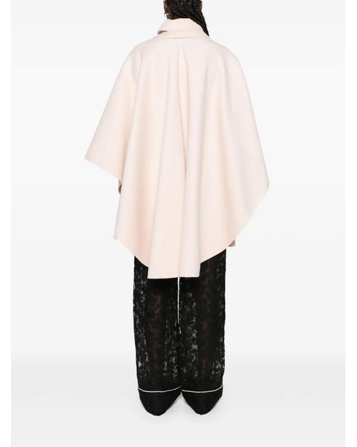 Ermanno Scervino White Hooded Cape Coat