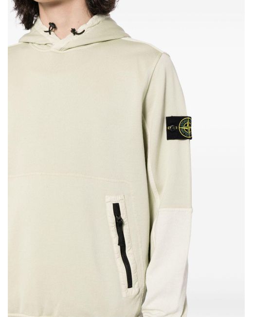 Stone Island Natural Compass-patch Cotton Hoodie for men