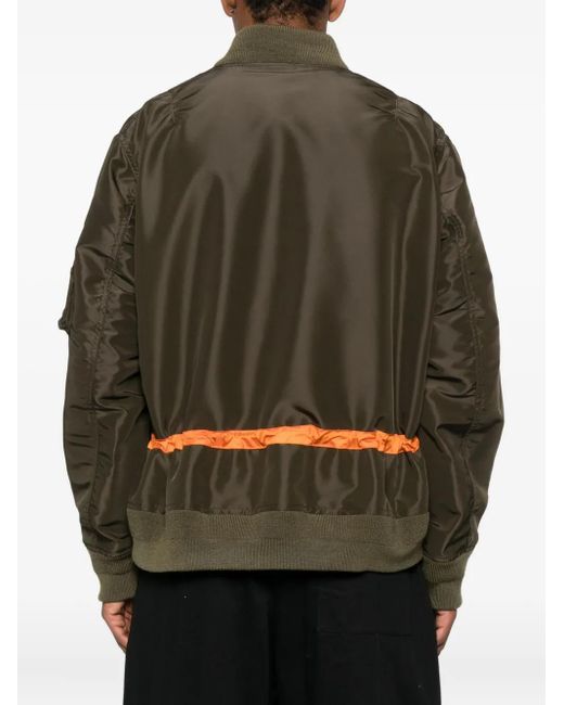 Sacai Brown Drawstring-Waist Bomber Jacket for men