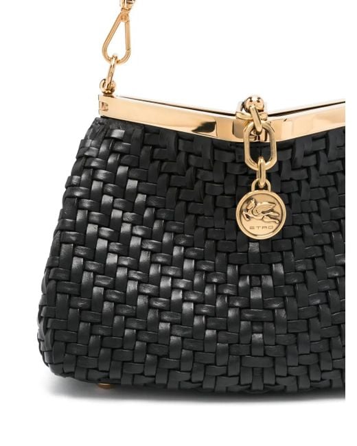 Etro Black Petit Sac À Main Vela Tressé