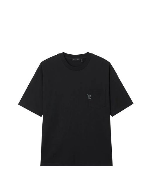 FIVE CM Black T-Shirt À Poche Poitrine for men