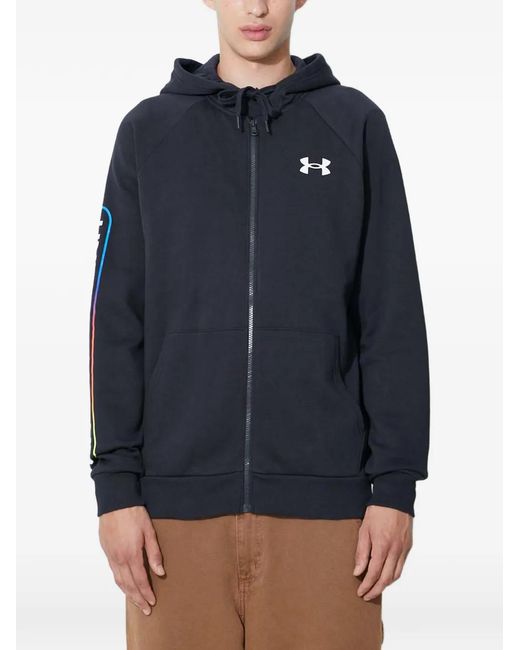 Under Armour Blue Zip Logo Hoodie for men