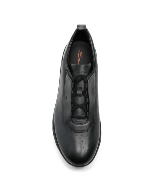 Santoni Black Trainers for men