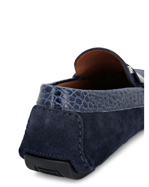 Billionaire Wildleder-Loafer mit Kroko-Detail in Blue für Herren