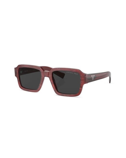 Prada Brown Logo Square-frame Sunglasses for men