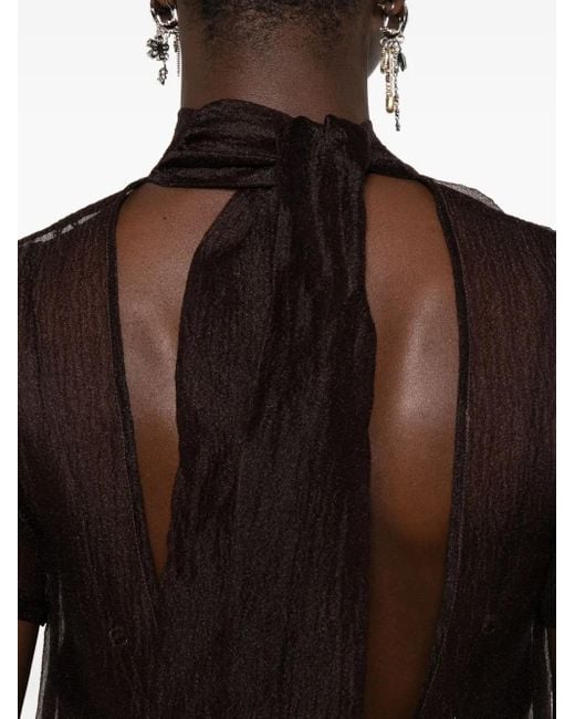 Staud Black Semi-Sheer Dress
