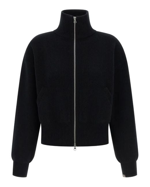 Extreme Cashmere Black N°385 Xtra Cute High-Neck Zip Cardigan